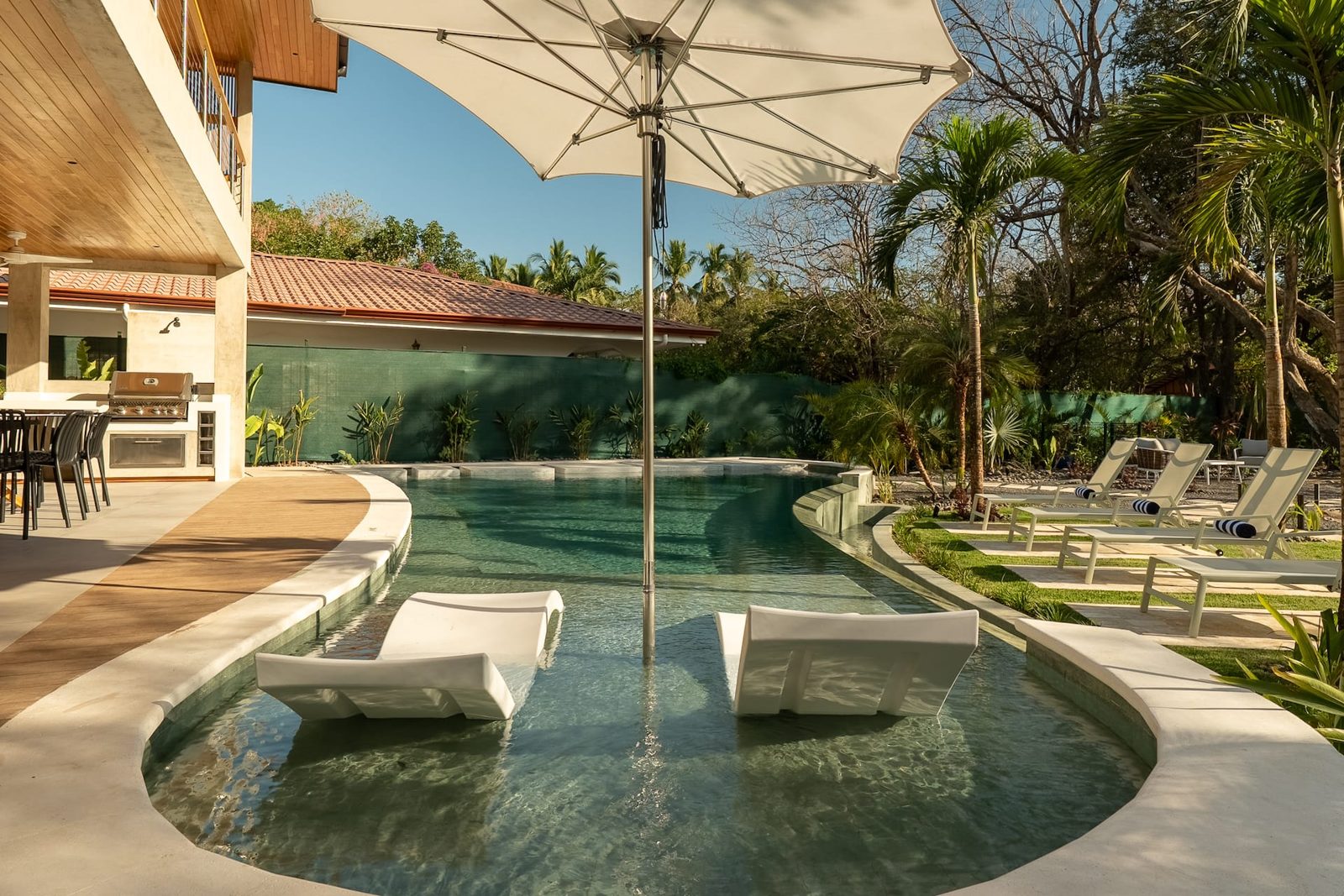 In-pool loungers on the baja shelf