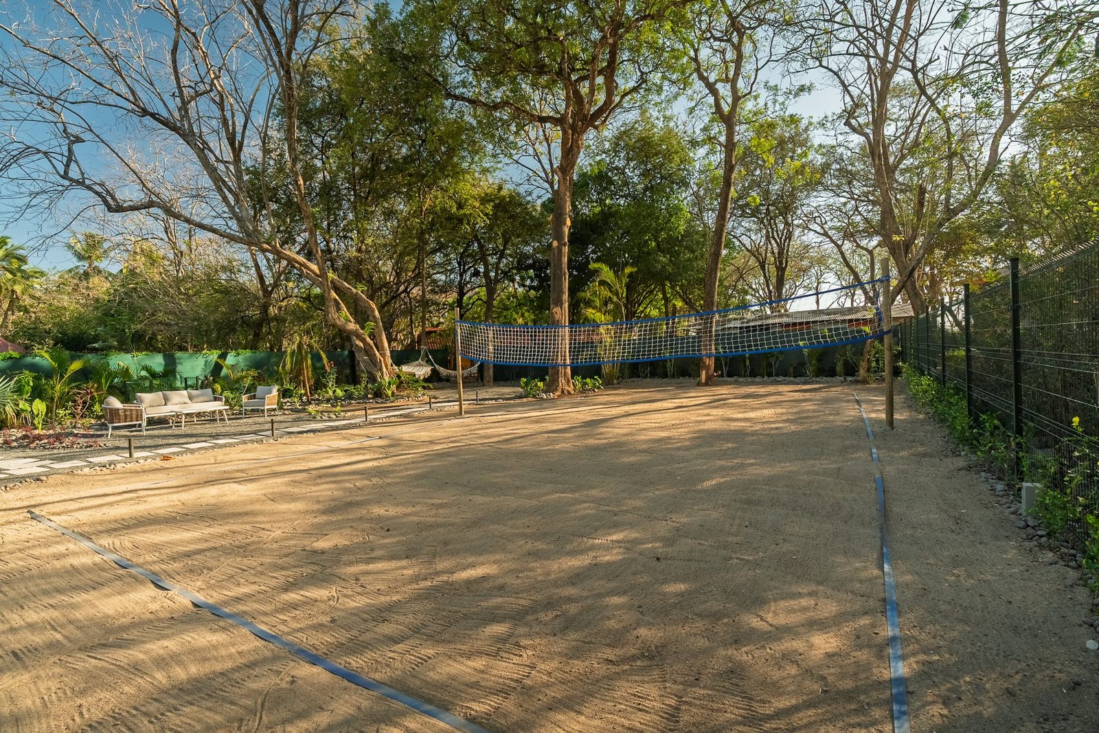 Private beach volleyball court
